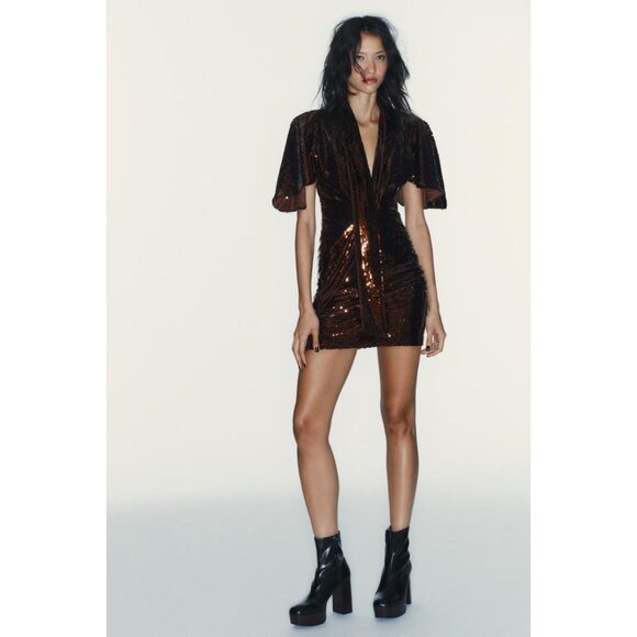 ZARA SHORT SEQUIN DRESS - Picture 2 of 10